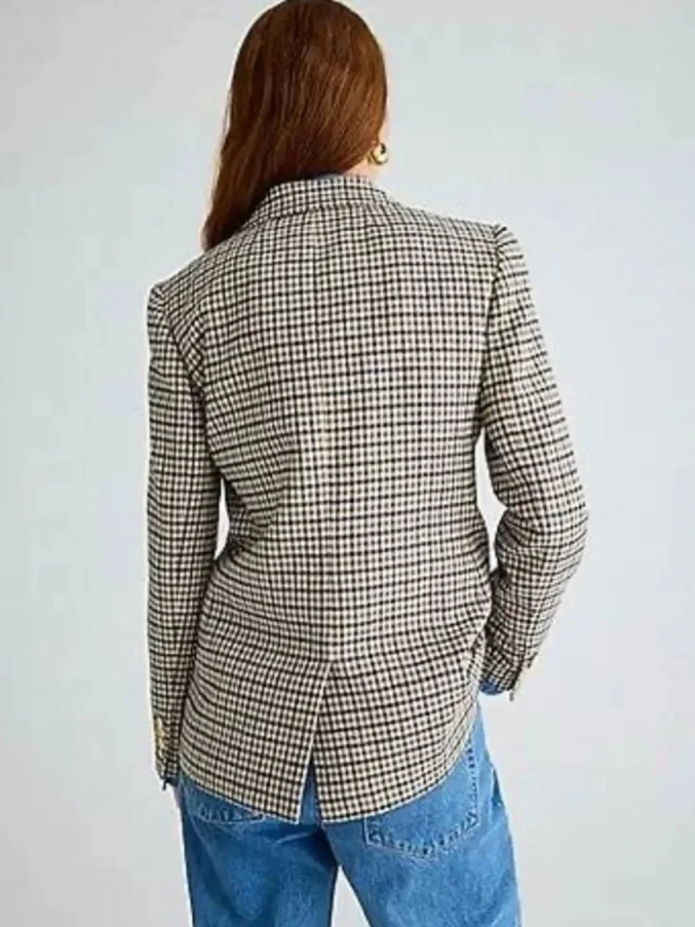 J. Crew Brynn Blazer in Brown Plaid Italian Wool Blend Size 8